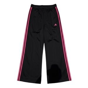 NEW Adidas wide Leg Black Track Pants with Pink Accents size XS